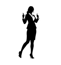 Business Woman With Thumb Up Hand Silhouette