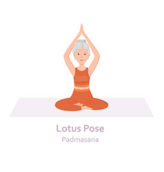 Lotus Yoga Pose Padmasana Elderly Woman