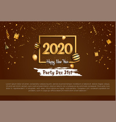 Happy New Year 2020 Golden Number In Square