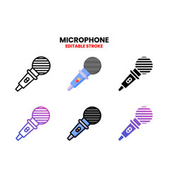 Microphone Icon Set With Different Styles