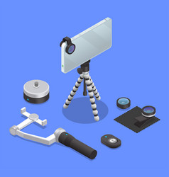 Mobile Photography Video Isometric Set