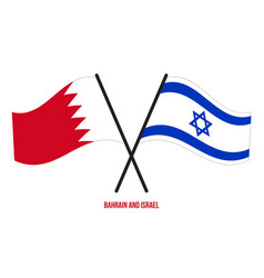 Bahrain And Israel Flags Crossed And Waving Flat