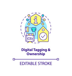 Digital Tagging And Ownership Concept Icon