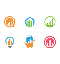 Finance Chart Bar Logo Collection Business Graph