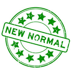 Grunge Green New Normal Word With Star Icon Round