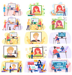 Online Learning Videoconferencing Scenes Set