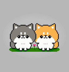 8 Bit Pixels Of Two Shiba Inu Dog