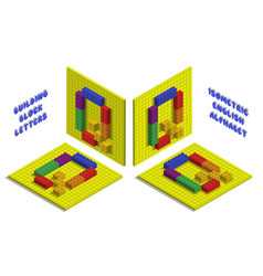 Isometric Toy Bricks Of Letter Q Letter From