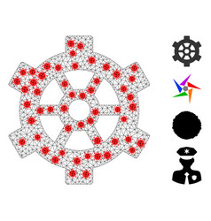 Polygonal Wire Frame Gear Pictograph