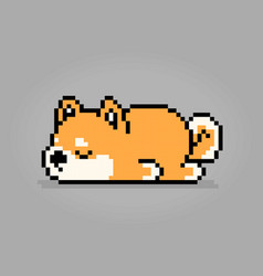 8 Bit Pixels Shiba Inu Dog Is Sleeping