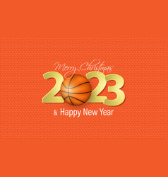 Basketball New Year 2023 Greeting Card With Ball