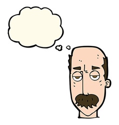 Cartoon Bored Old Man With Thought Bubble