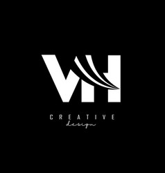 Creative White Letters Vh V H Logo With Leading