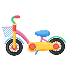 Cute Children Bicycle Toy On White Background