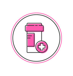 Filled Outline Medicine Bottle Icon Isolated