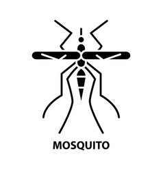 Mosquito Icon Black Sign With Editable