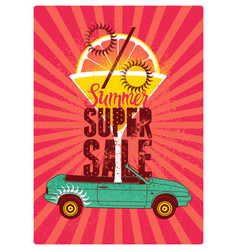 Summer Super Sale Typography Vintage Grunge Poster