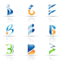 Abstract Glossy Icons Based On The Letter B