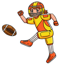 American Football Female Player Kicking Clipart