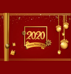 Happy New Year 2020 Golden Number In Square