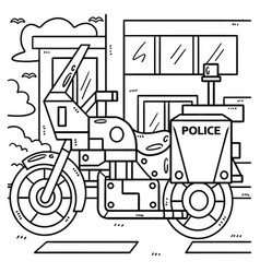 Police Motorcycle Coloring Page For Kids