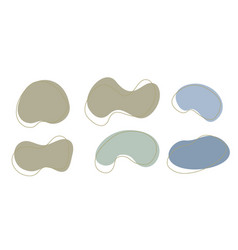 Set Of Organic Irregular Blob Shapes With Stroke