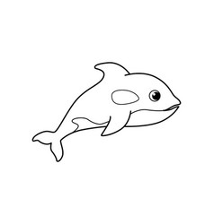 Cute Whale Fish Cartoon Coloring Page