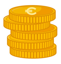 Stack Of Gold Euro Coins Money