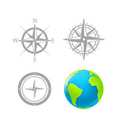 Wind Rose Scheme And The Earth Clipart