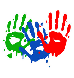 Kid Hand Prints Children Hands Paint Playful Color