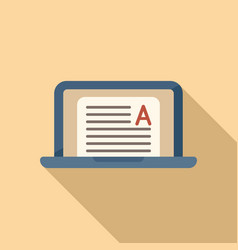 Laptop Exam Icon Flat Work Test