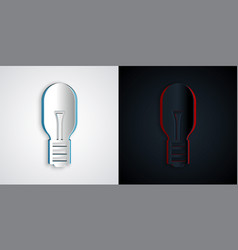 Paper Cut Light Bulb With Concept Of Idea Icon