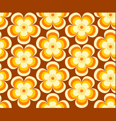 Retro Floral Mid Century Modern Flowers Orange