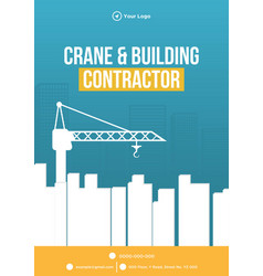 Flyer Design Of Crane And Building Contractor