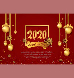 Happy New Year 2020 Golden Number In Square