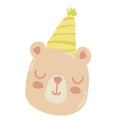 Cute Bear Face With Party Hat