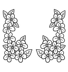 Flower Wreath Isolated Coloring Page For Kids