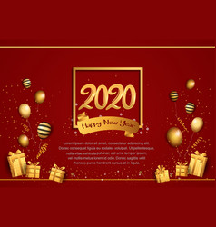 Happy New Year 2020 Golden Number In Square