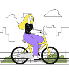 Girl On Bicycle Linear