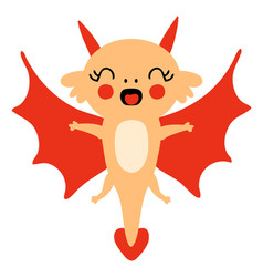 Hand Drawn Kawaii Flying Dragon Clipart Animal