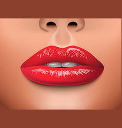 Realistic Sexy Beautiful Plump Lips With Lipstick