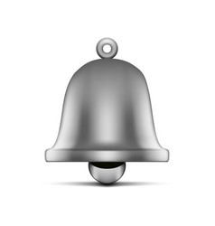 3d Silver Bell With Shadow On White Background