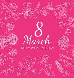 8 March Happy Women Day Card Or Poster Design