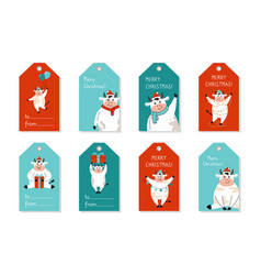 Christmas Tag Set Cartoon Bull Paper Label Card