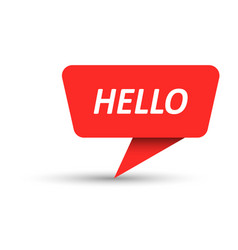 Hello Banner Pointer Sticker Label Or Speech