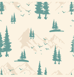 Mountain And Trees Seamless Pattern