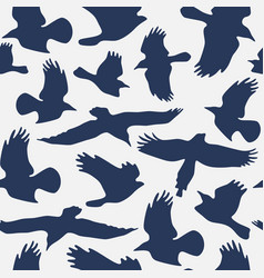 Seamless Pattern With Soaring Birds Silhouettes