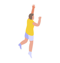 Teen Playing Volleyball Icon Isometric Style