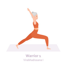 Warrior 1 Yoga Pose Virabhadrasana I Elderly