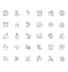 Camping Wilderness Line Icons Collection